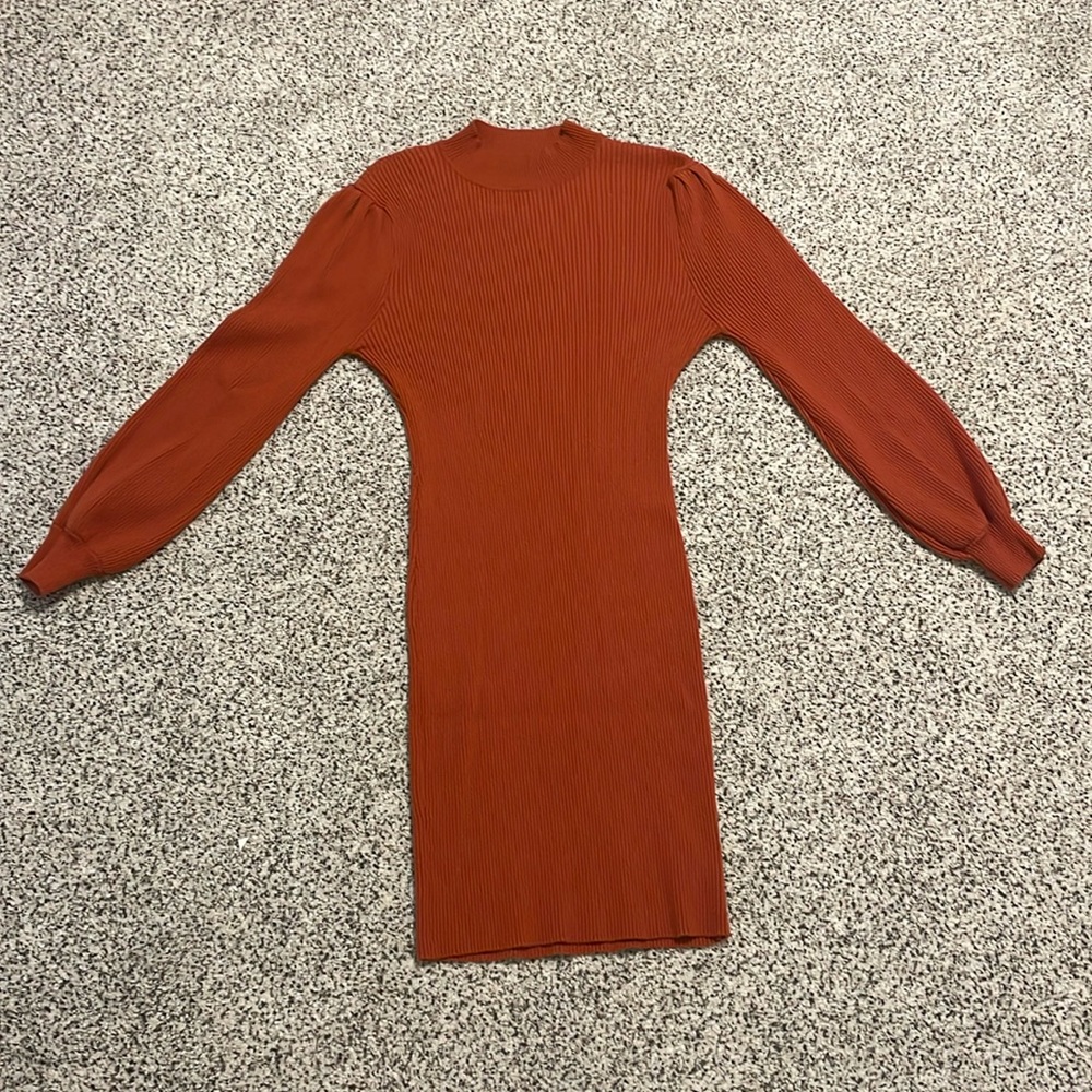 Rust brown/orange sweater dress